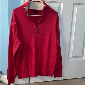 J. Crew Vibrant Red Zip-Up Sweater Men’s Large